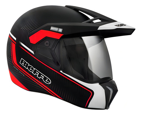 Casco de moto Bieffe 3 Sport Stato negro y rojo