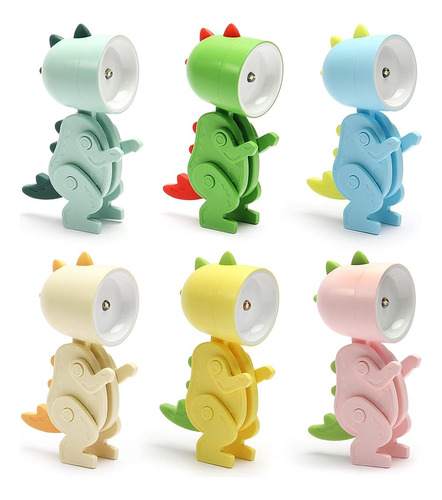 ~? Yuearn 6pcs Mini Dinosaurio Forma Luz Nocturna, Linda Lám