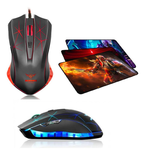 Mouse Mic Concorde 3200dpi Luces Rgb