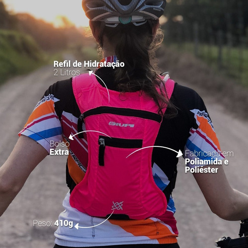 Mochila De Hidratação Hupi Pok 2 Litros Pink Rosa Ciclismo