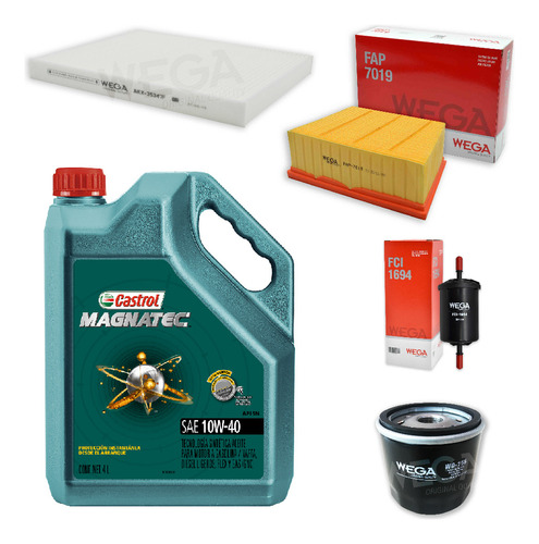 Kit 4 Filtros + 4l Aceite Castrol 10w40 Ford Ka Free Style