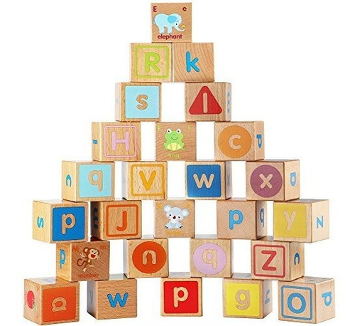 Lewo Wooden Abc Alphabet Building Blocks Juegos De Apilamien