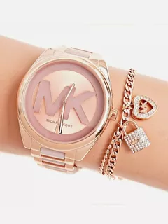 Reloj Michael Kors Mujer Original Rosa Fucsia Cristales