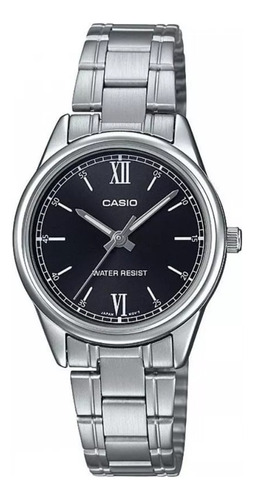 Reloj Casio Ltp V005d 1b2udf Plateado Negro Dama Mujer Chica