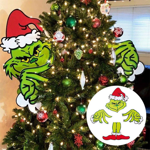 Grinch Grinch Navidad Cabeza Brazo Árbol De Navidad Sombrero