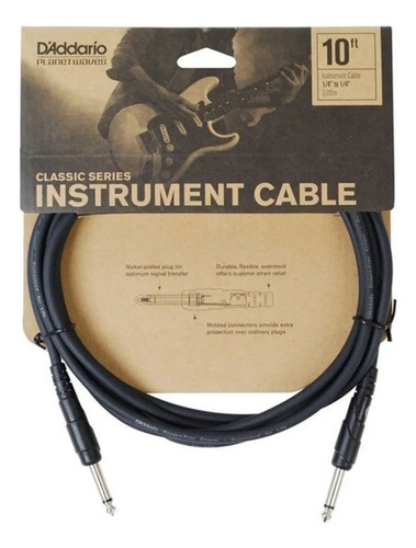Cable Plug 3 Metros Daddario Classic Serie Guitarra Pw-cgt10