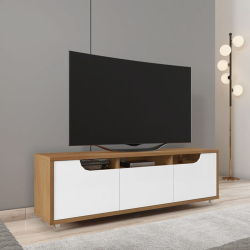 Rack Bancada Para Tv 60 Pol 160cm 11079 Cedro Branco Dcasa