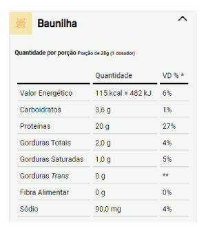 Whey Protein Concentrado Refil (1,8kg) - Sabor: Baunilha Baunilha