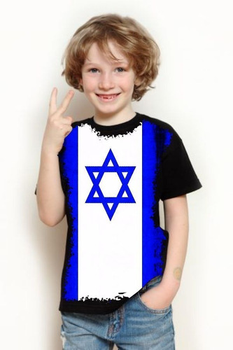 Camiseta Criança Frete Grátis Bandeira Israel