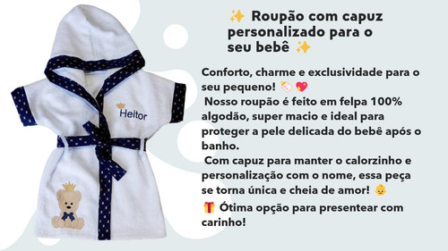Roupão Infantil Para Bebê Personalizado