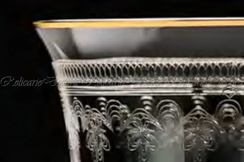 Conj. Completo Taças Cristal Bohemia Filetes Com Detalhes
