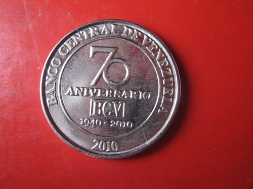 Venezuela 50 Centimos 2010 70 Aniversario Del Banco Central