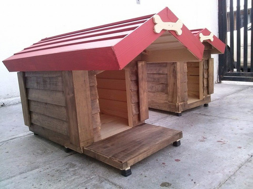 Casa De Madera Para Perro Pet House, Mediana Con Portico