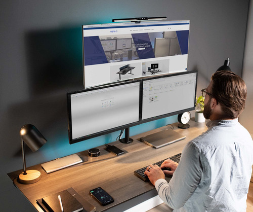 Soporte De Escritorio Triple Monitor Vivo Stand-v003t