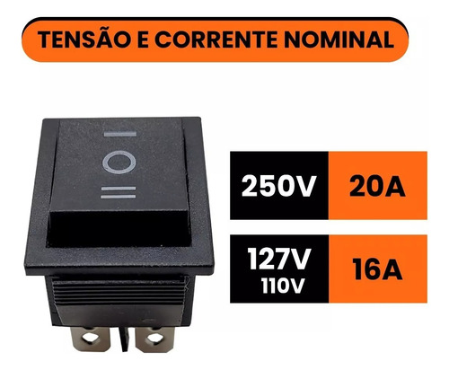 Chave Gangorra - 6pinos 3posição 20a - Oferta - On-off-on