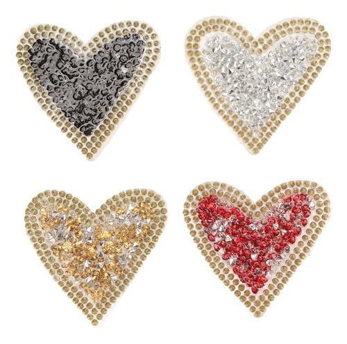 Parches Termoadhesivos Con Forma De Corazón Bordados Con Dia