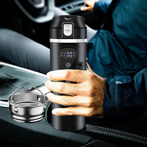 Hervidor De Agua Para Coche De 12v/24v, Taza Aislada, Negro