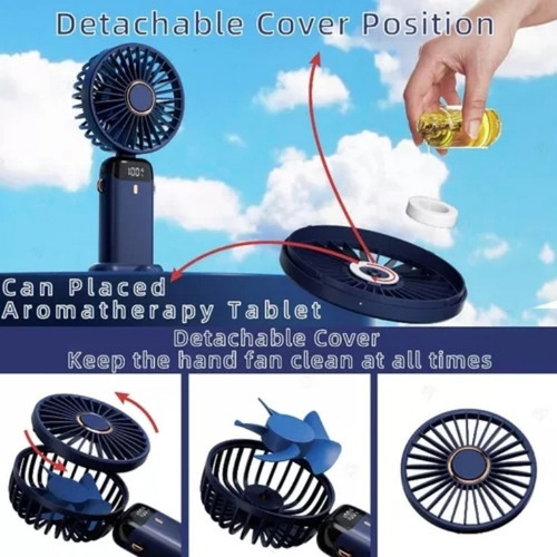 Mini Ventilador Portatil De Mano 5 Velocidades Con Carga