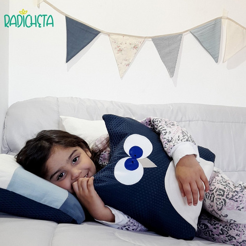 Imagen 9 de 10 de Combo X3 Almohadones Búho Animalitos Decoración Infantil