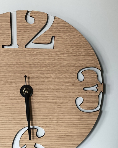 Reloj De Pared De Madera Analógico Diseño Rio 30x30