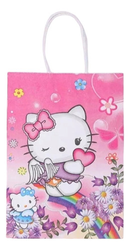 Bolsa De Papel Kraft Para Dulces Hello Kitty Pack De 12