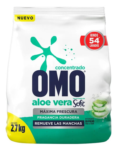 Detergente Omo Matic Con Soft Aloe Vera 2.7kg