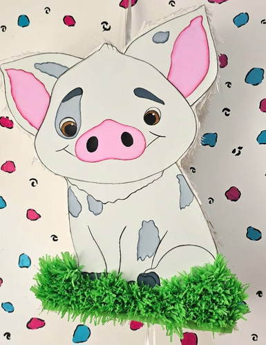 Piñata Chanchito Pua Moana Blanco Pua Pua Grande