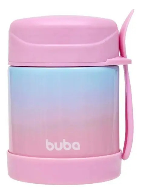 Pote Térmico Com Colher Degrade Rosa 320ml P/ Bebê Buba Baby
