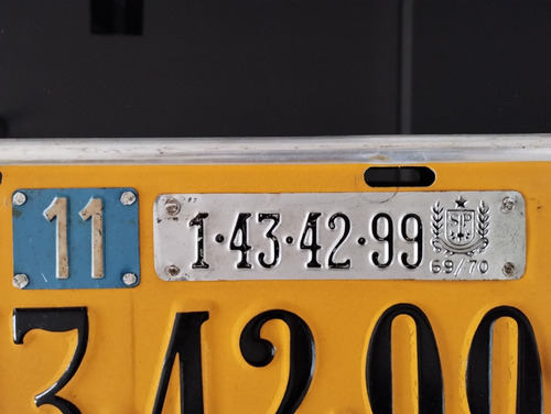 Placas De Carro Antigas, Feita Em Alumínio, 1969 / 70 (Usado)