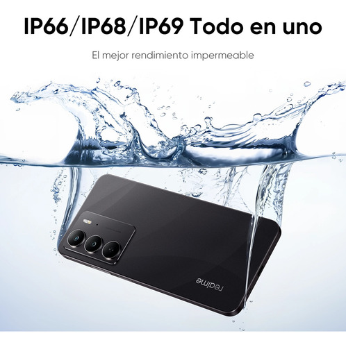 Realme C75 Dual Sim 256gb Rom Negro 8gb Ram Ip69 Impermeable Mediatek Helio G92 Max Pantalla Fhd De 90hz