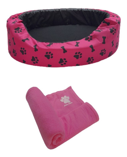 Cama Para Mascotas Redonda Pequeña + Cobija Mediana