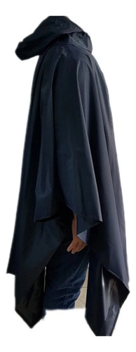Impermeable Capa Con Capucha Alta Calidad Lluvia Azul Marino Unitalla