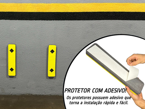 Kit Com 20 Protetores De Parachoque Eva Parede Garagem Cor Amarelo/preto