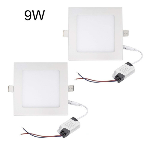 Lampara Panel Led 9 Watt (2 Piezas) Cuadrado Frio Y Calido