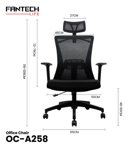 Silla de escritorio Fantech OCA258 gamer ergonómica rosa, blanca y gris con tapizado de tela
