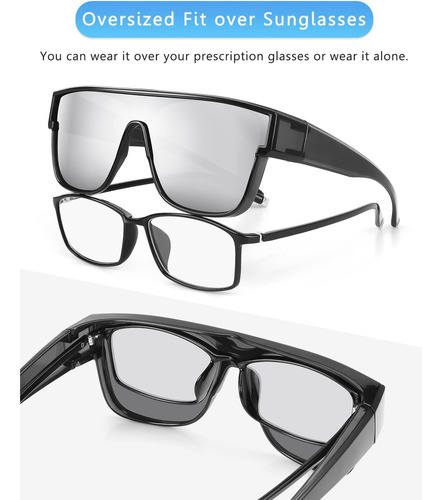 Brguras Gafas De Sol De Gran Tamaño Con Ajuste Sobre Gafas C