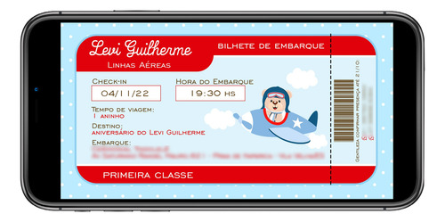 Convite Digital Urso Aviador