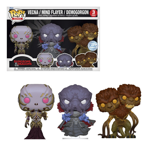 Funko Pop Dungeons & Dragons Vecna, Mind Flayer, Demogorgon