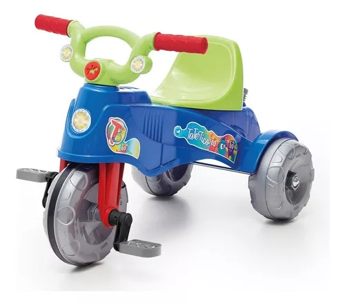 Triciclo de Passeio e Pedal - Moto Uno - Azul - Calesita