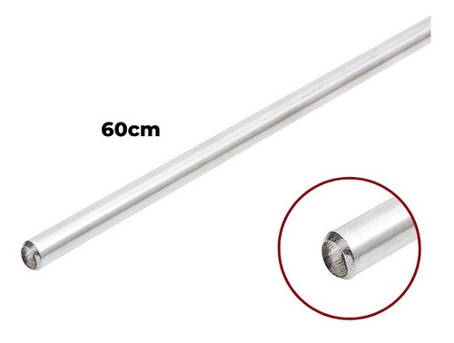Barra De Apoio Maciça P/ Churrasqueira Inox 60cm/8mm