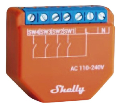 Controlador Cuatro Entradas Digitales Shelly Shellyplusi4