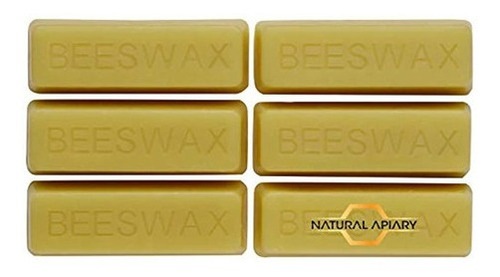 Barras De Cera De Abeja 100% Naturales - 6 X 1 Oz