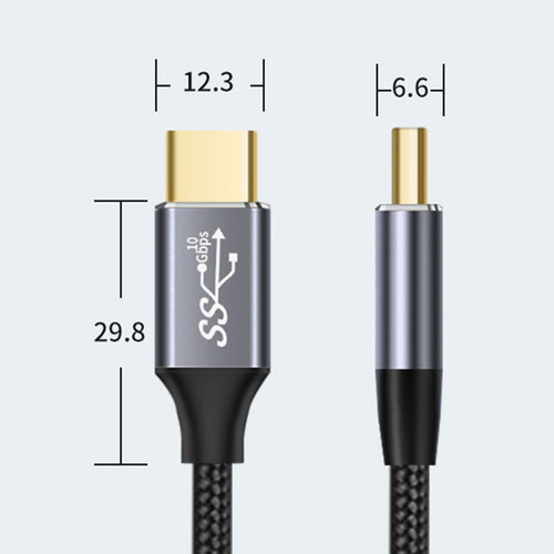 2 Piezas De Cable Usb-c A Usb-c Sincronización De Datos De