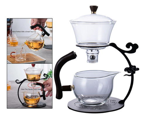 Elegante Juego De Té De Cristal Kungfu Con Infusor De Acero