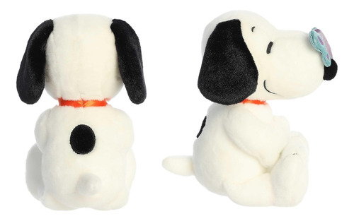 Peluche Snoopy Con Mariposa. Marca Aurora Color Blanco
