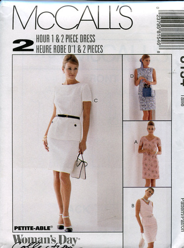 Mccall 's Pattern 8154  Day Collection Do Hora One & Vestido