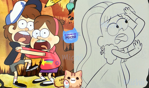 10 Libro Colorear Gravity Fall + 10 Cajitas Crayones (8) :)