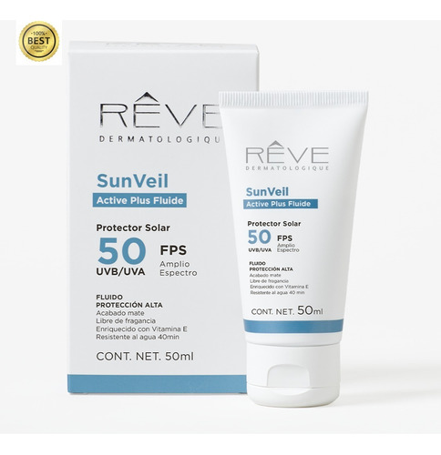 Reve Protector Solar Sunveil Fluido 50fps 50ml Active Plus