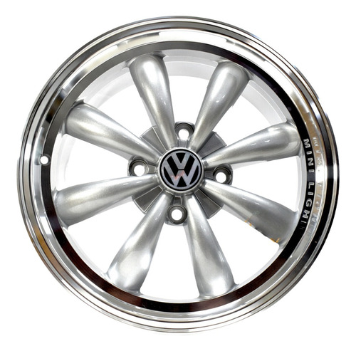 Rines 15x6.5 Barrenacion 4/130 Para Vocho Vw Logo Silver