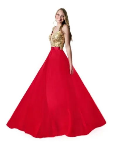 Vestido 15 A os Fiesta Bordado Rojo Con Bolsillo Rojo Env o gratis